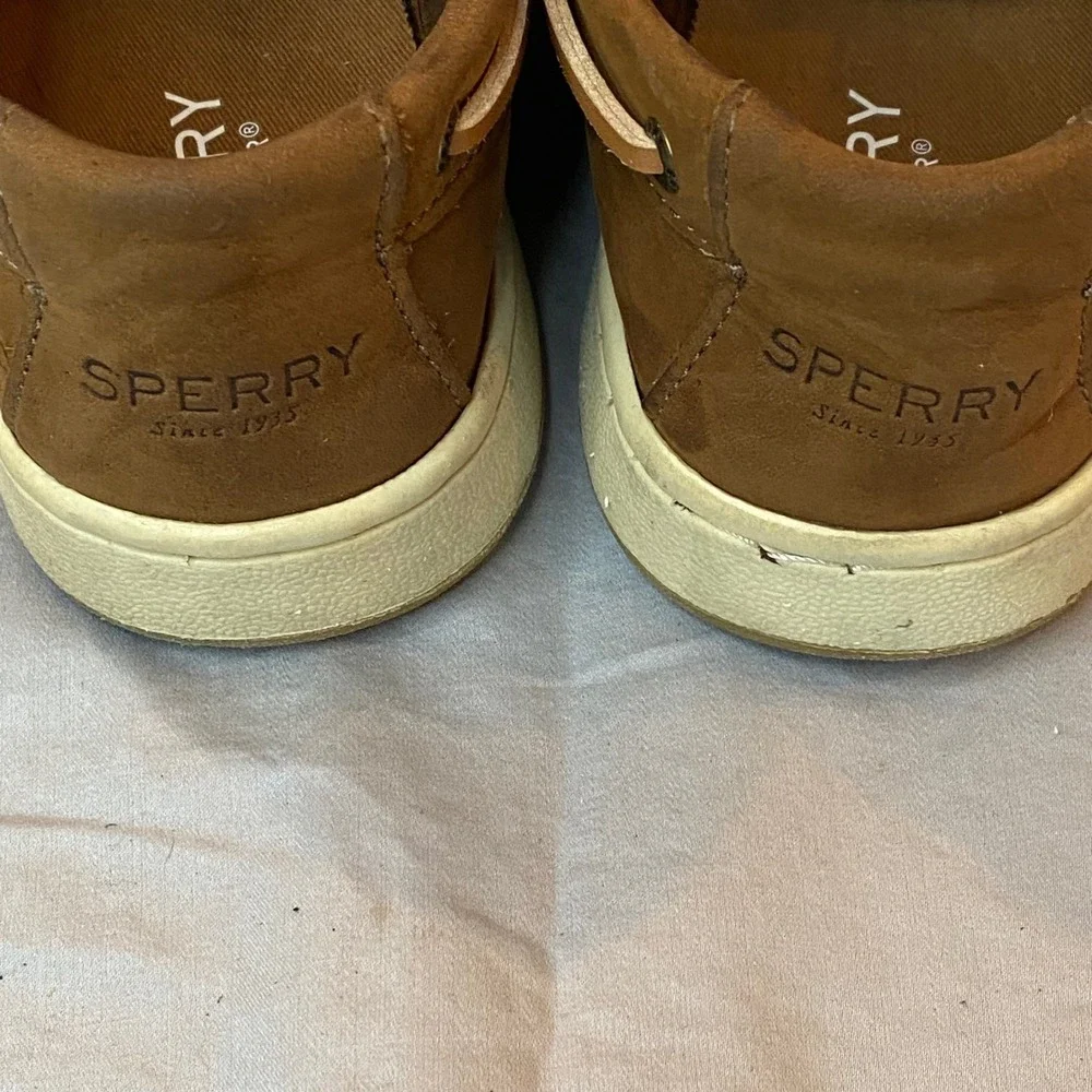 Sperry Top Sider Kids Brown‎ Suede Boat Shoes Memory Foam Size 3.5M